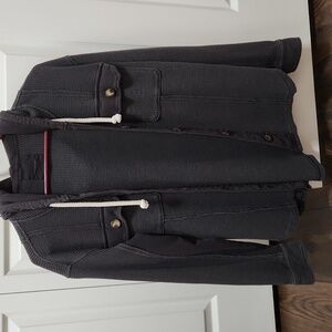 American Eagle distressed black/charcoal hooded shirt